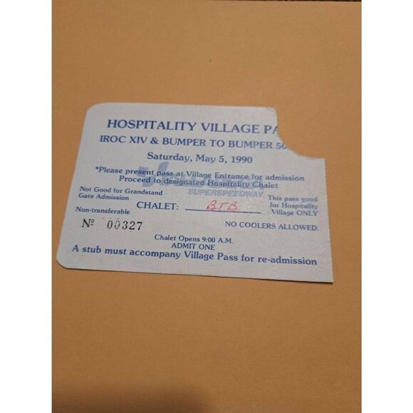 1990 IROC XIV Talladega Tickets Lot x4 Pit Hospitality Village NASCAR May 5 - Picture 7 of 10